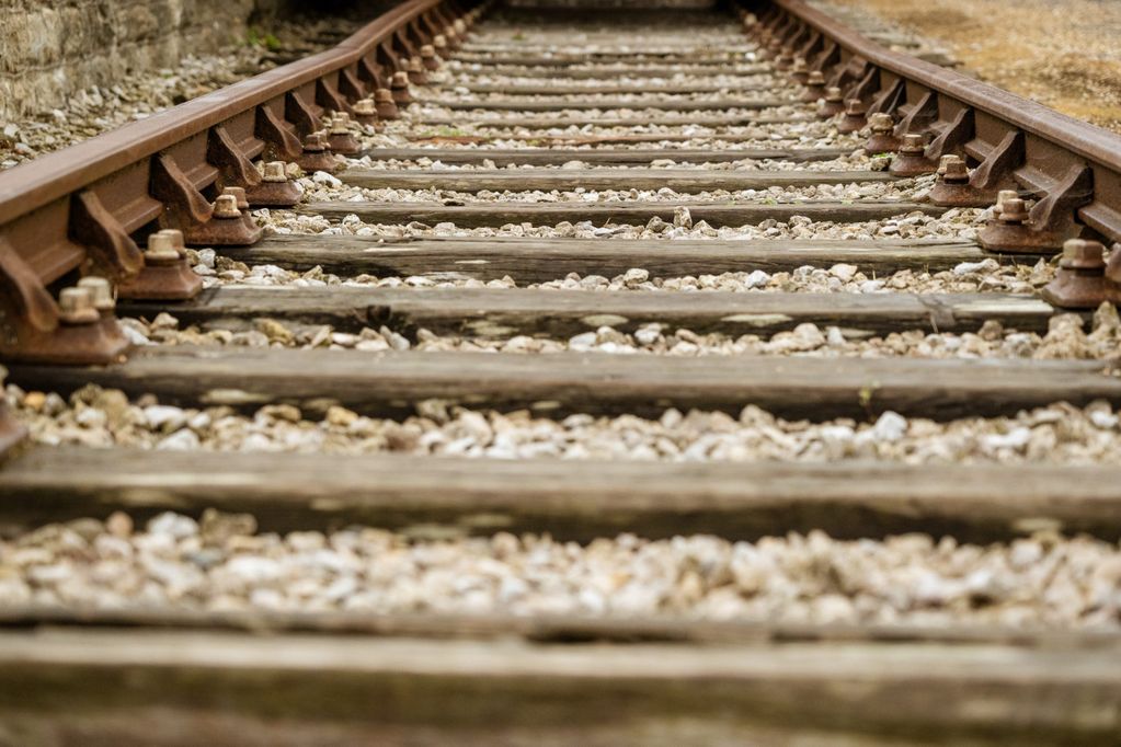 A close up of railway tracks in the UK